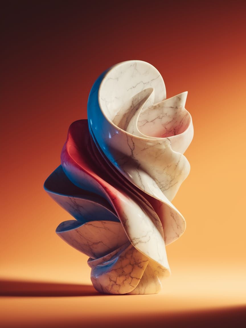 Dynamic Marble Sculpture in Digital Art