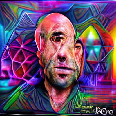 Psychedelic Abstract Geometric Neon Design in 8K 3D