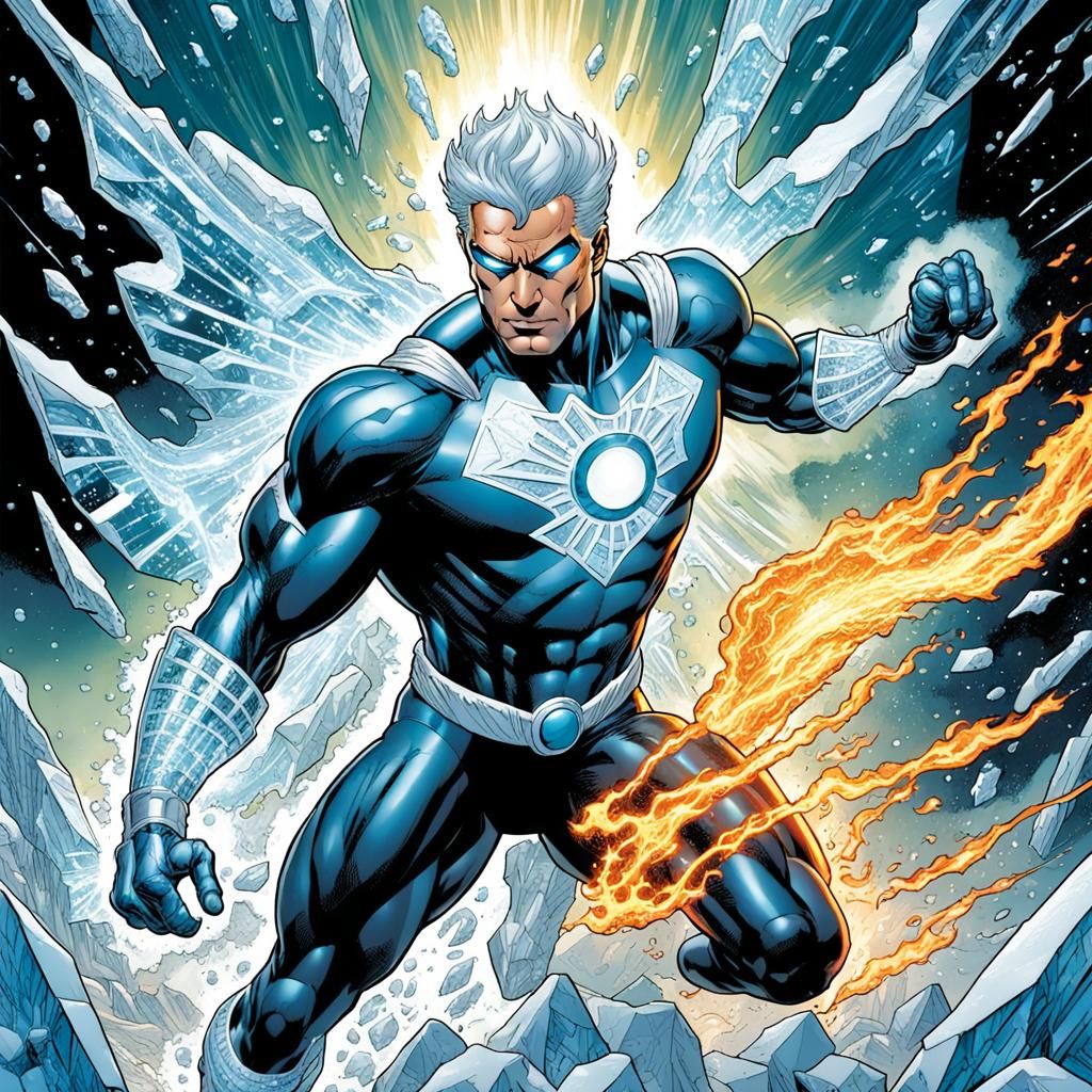 Iceman and Firestorm Amalgam: Comic Book Art