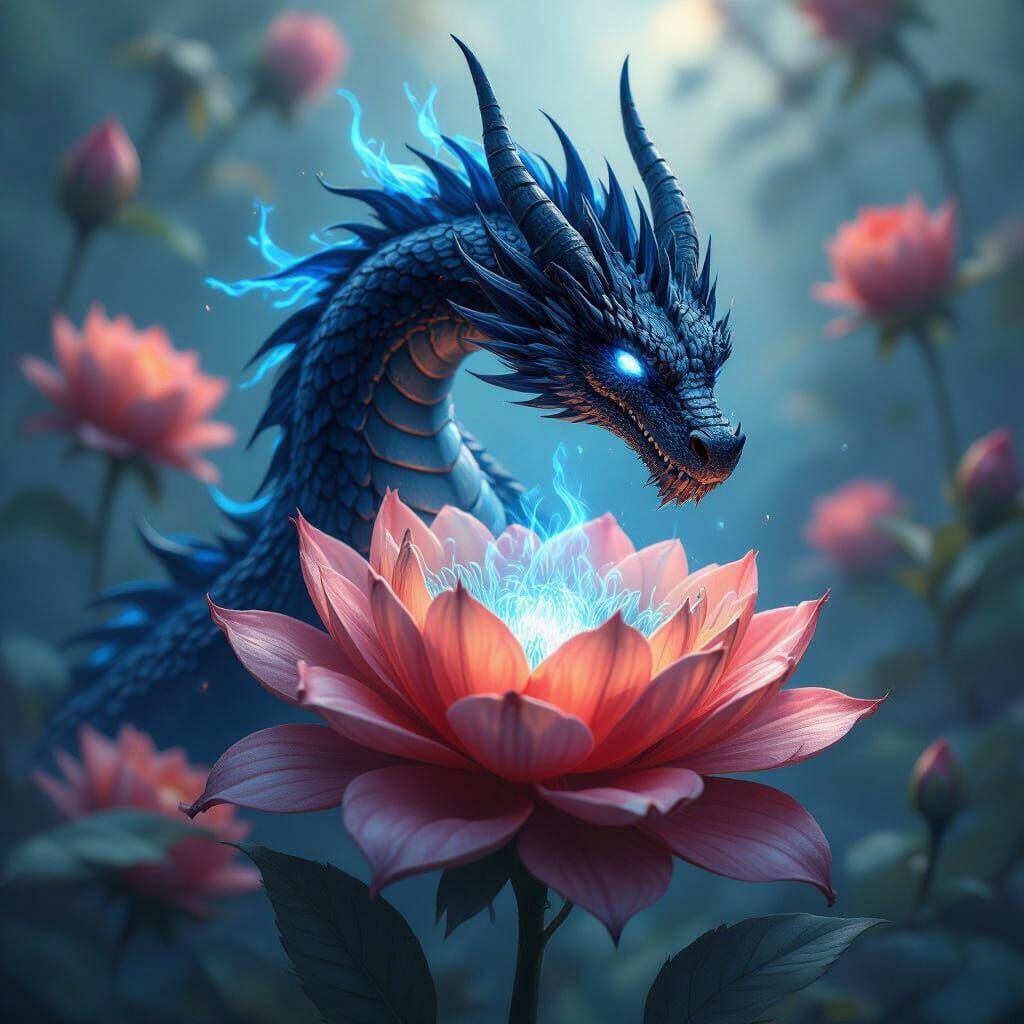 Luminous Dragon Emerges in Fantasy Concept Art