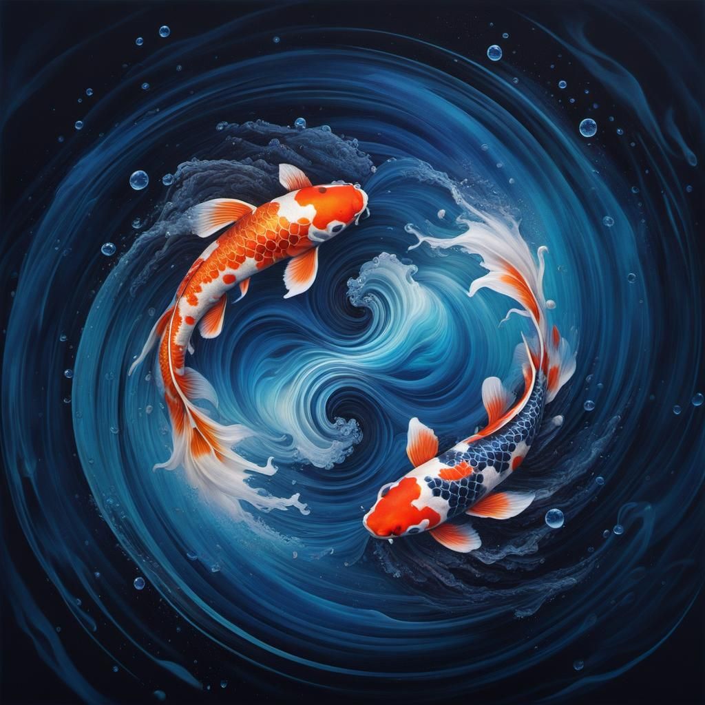 Koi fish yin yang