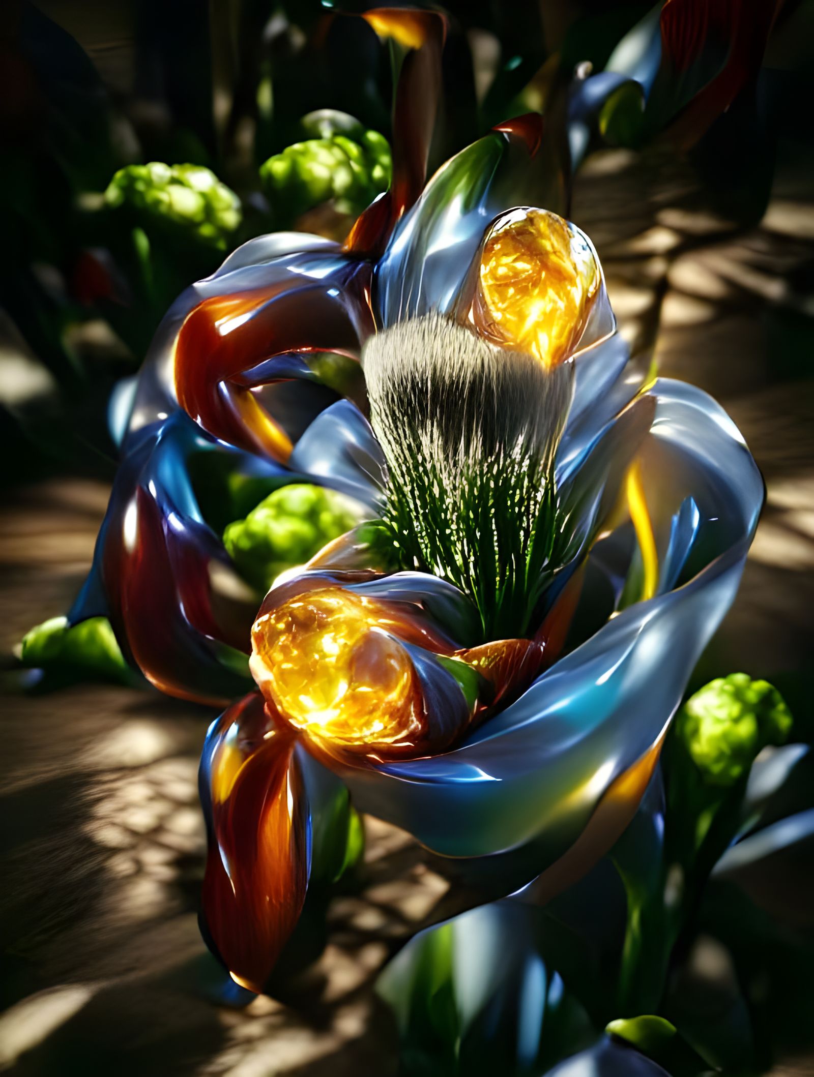 Chihuly Glass Flower Bud in Hyperrealism