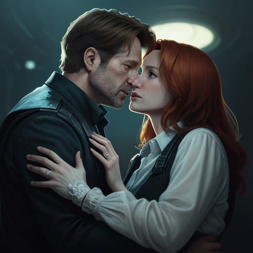 Mulder and Scully in Intimate, High-Fantasy Portrait
