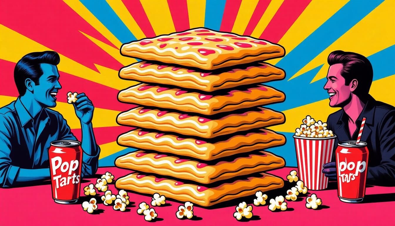 Pop Art Pop Tarts with Popcorn and Soda