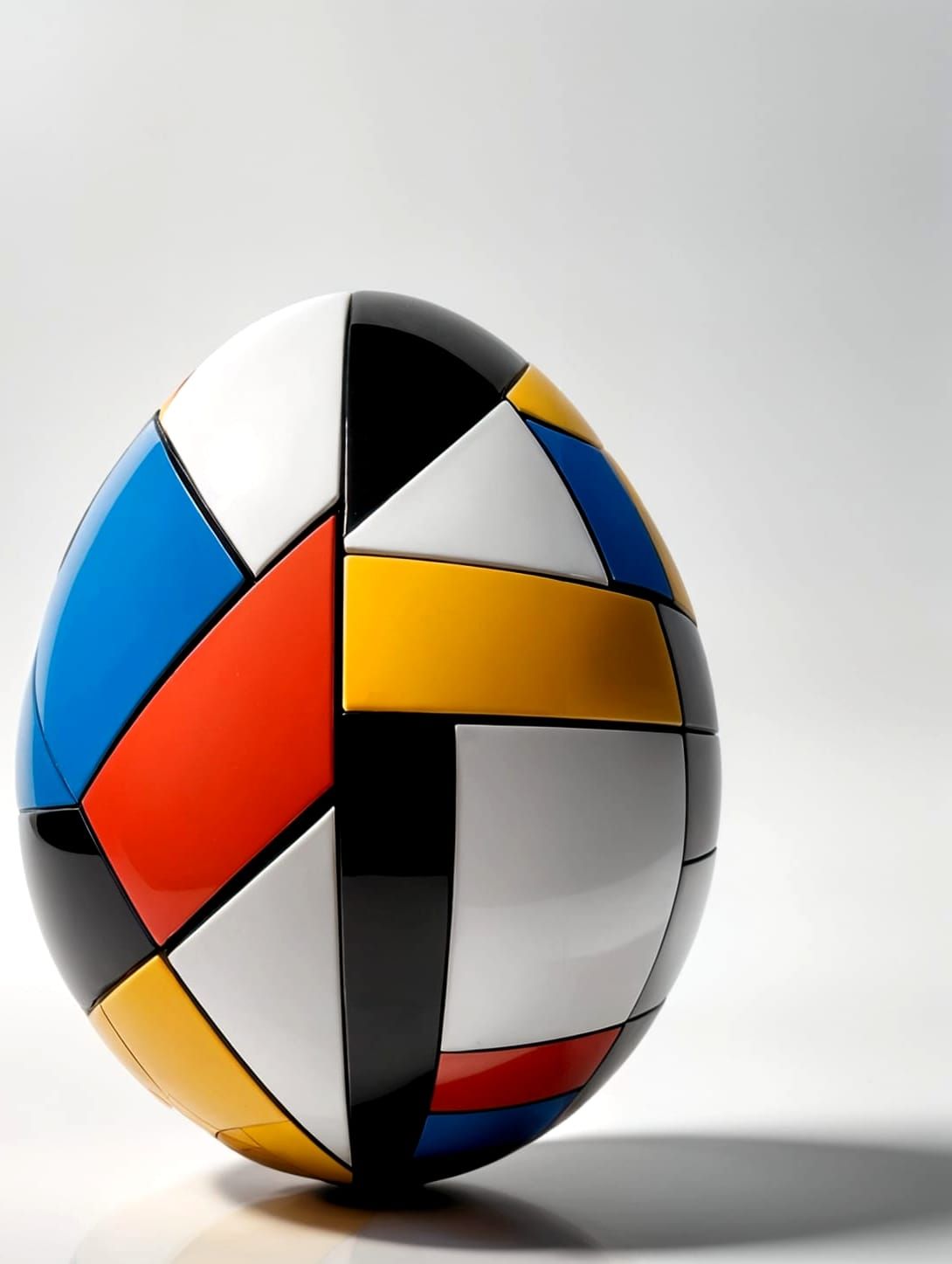 Mondrian-Inspired Geometric Egg