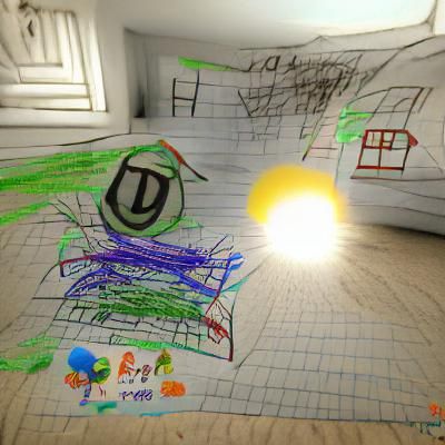 Disturbing Childlike Drawing in 3D HDR