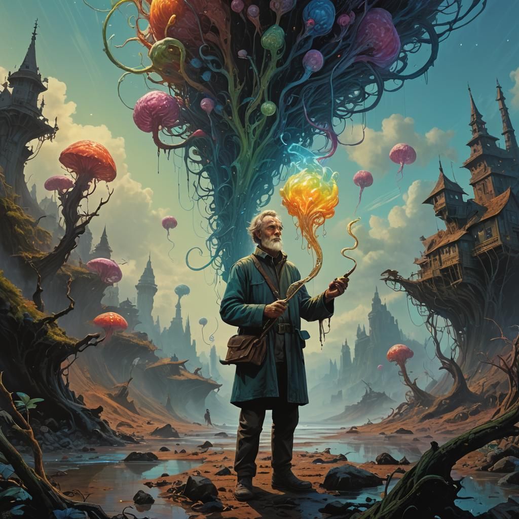 Bioluminescent Florgan Borgen Concept Art in Surreal Landsca...