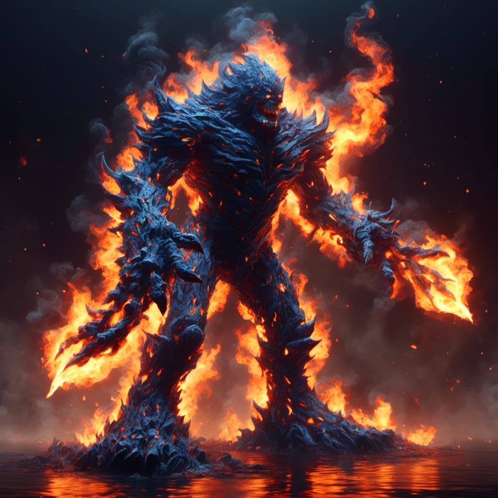 Dynamic Fire Elemental Illustration