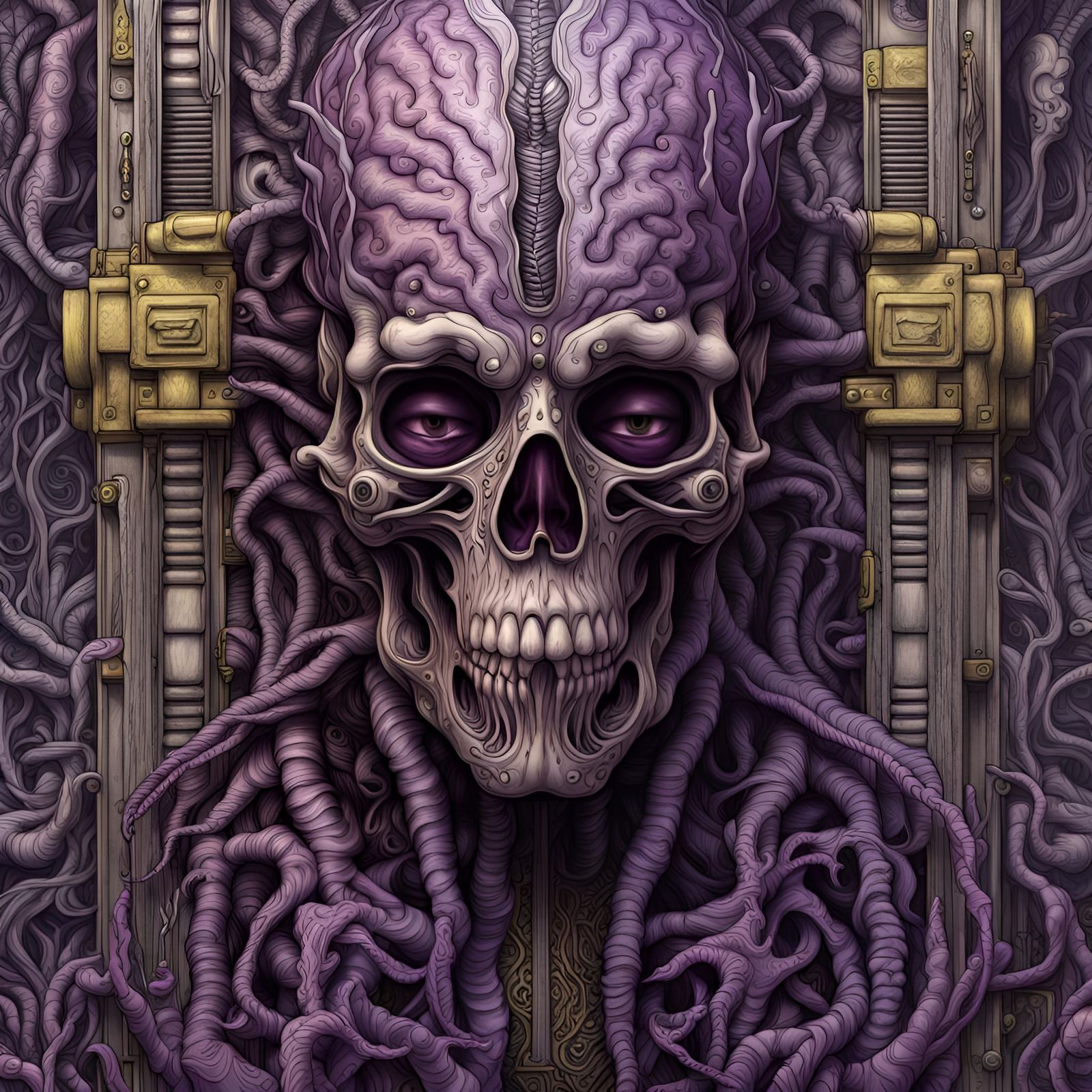 Macabre Zombie Brain in Dark Fantasy Style