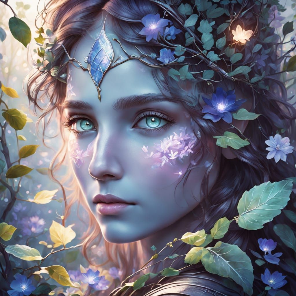 Enchanted Floral Portrait in Soft Focus