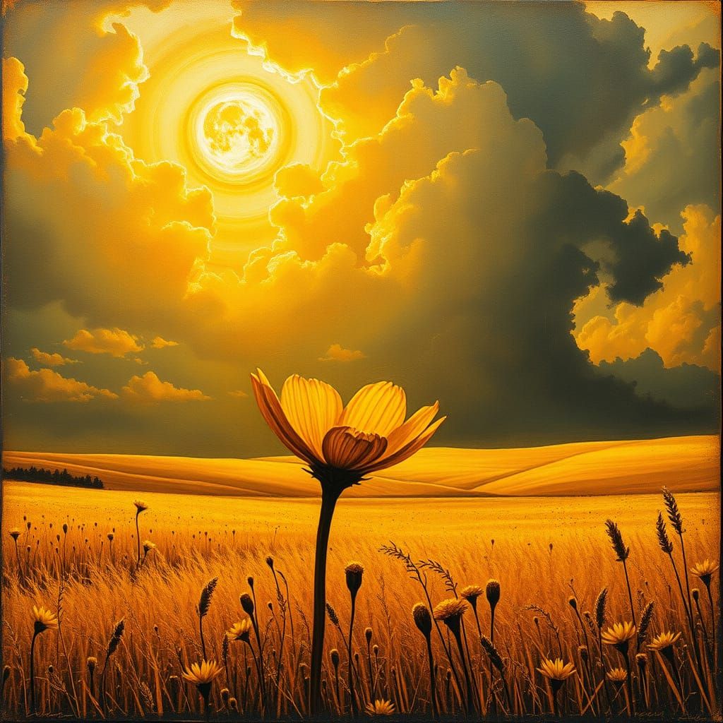 Saffron Fields at Sunset in Golden Elegance