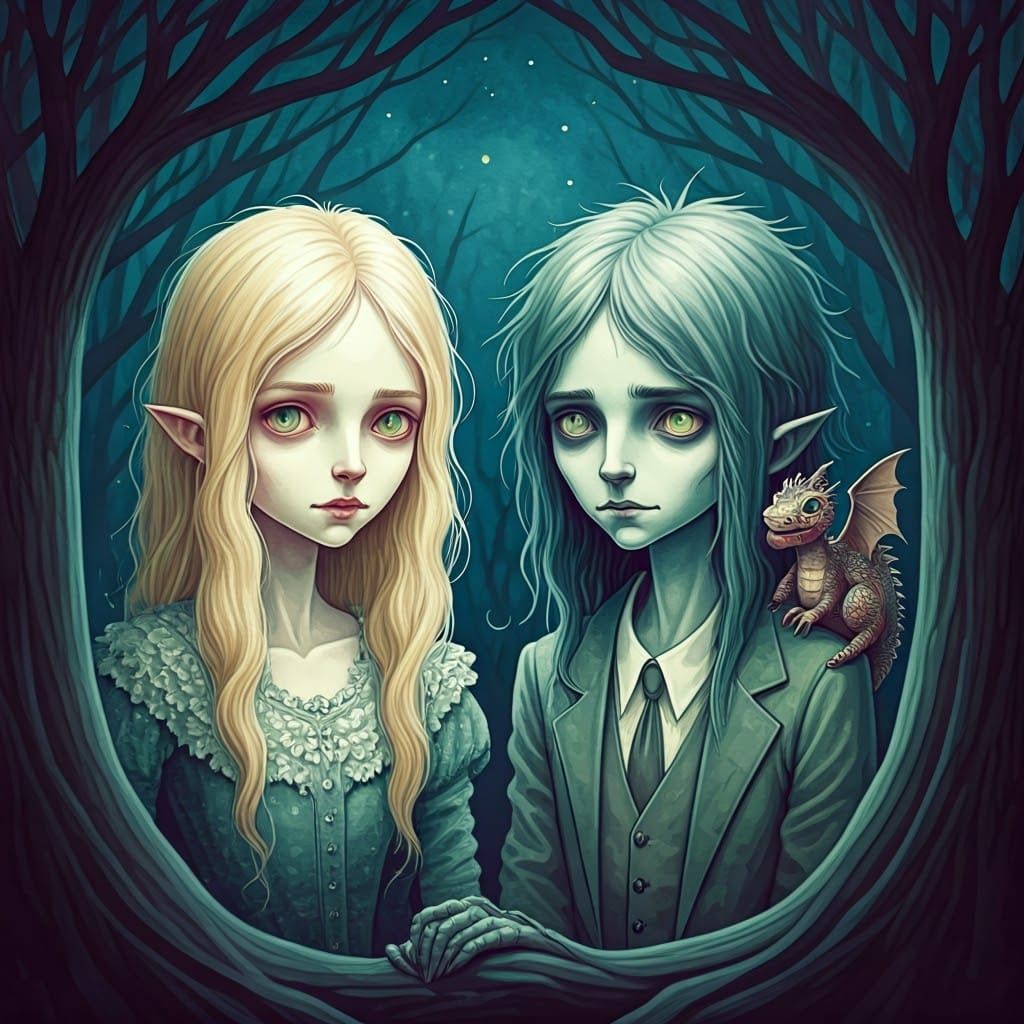 Whimsical Vintage Monsters Emerge from Dark Forest