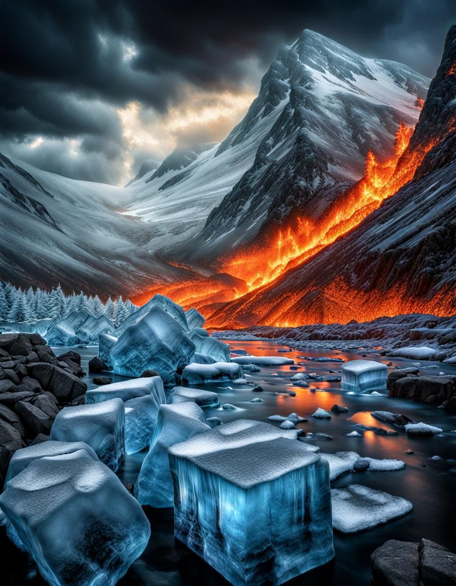 Abstract Concerto of Ice and Fire in HDR
