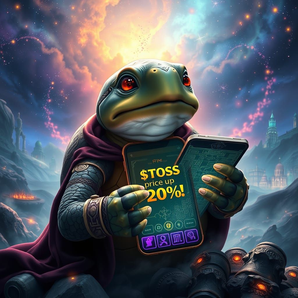 Bewildered Turtle Sees Cryptic Phone Notification in Whimsic...