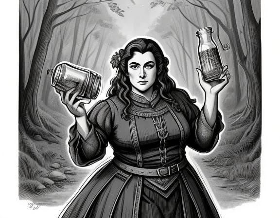 Halfling Bard Illustration in Pen and Sketch Style