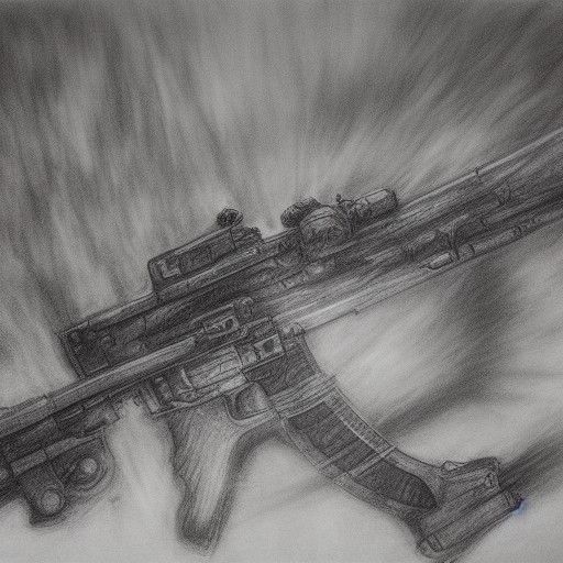 Hyperdetailed Charcoal Drawing of War