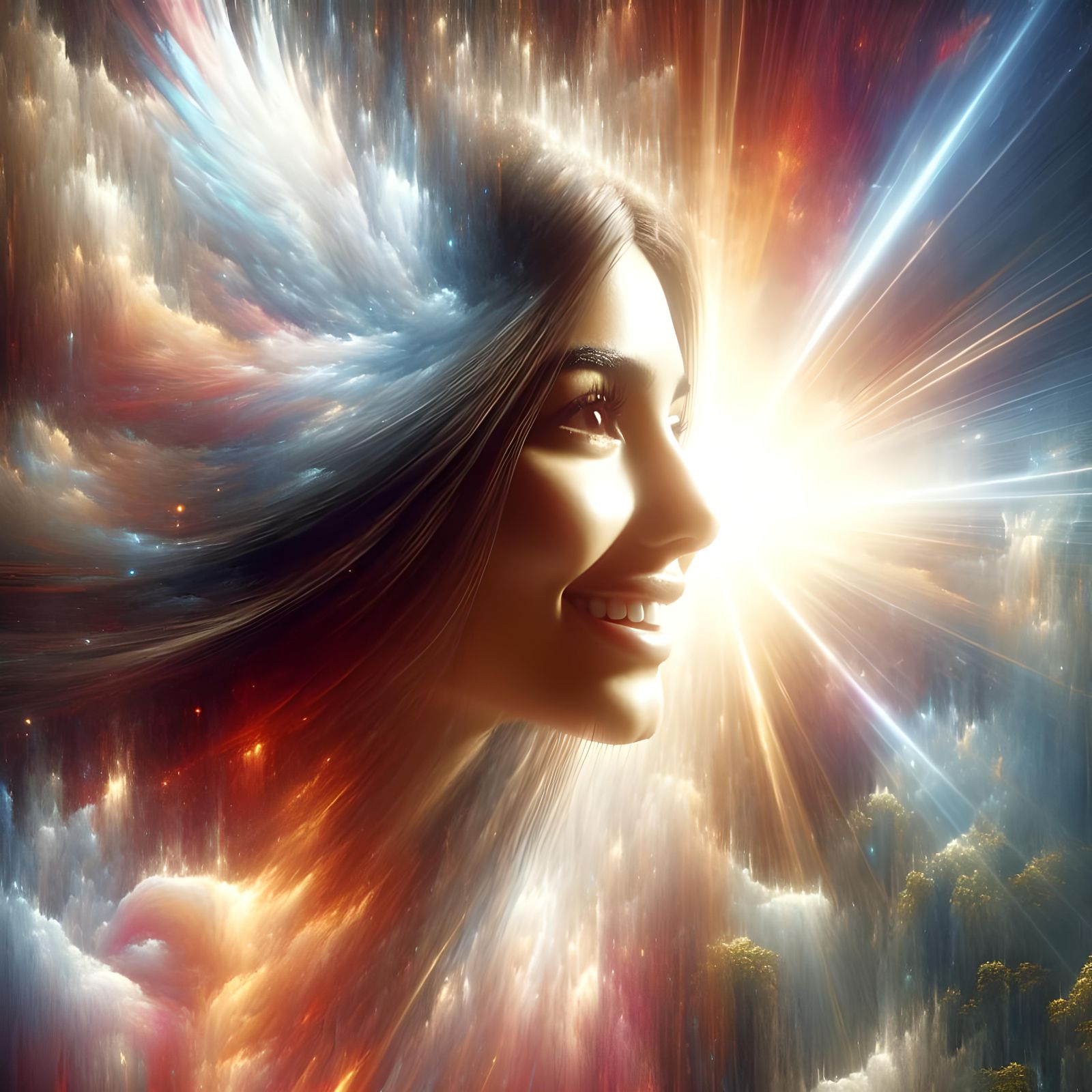 Radiant South Asian Woman in Dramatic Lighting