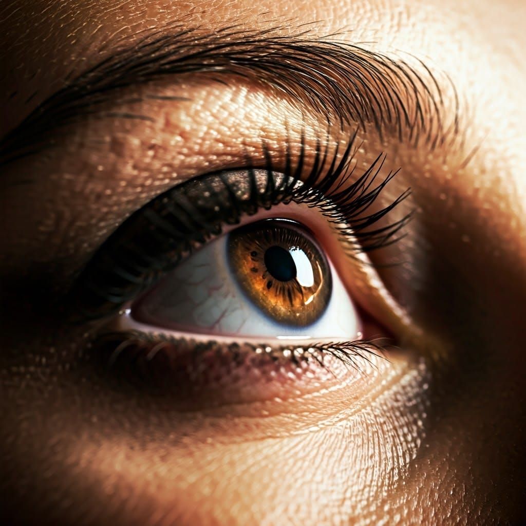 Intense Eye Portrait with Dramatic Lighting