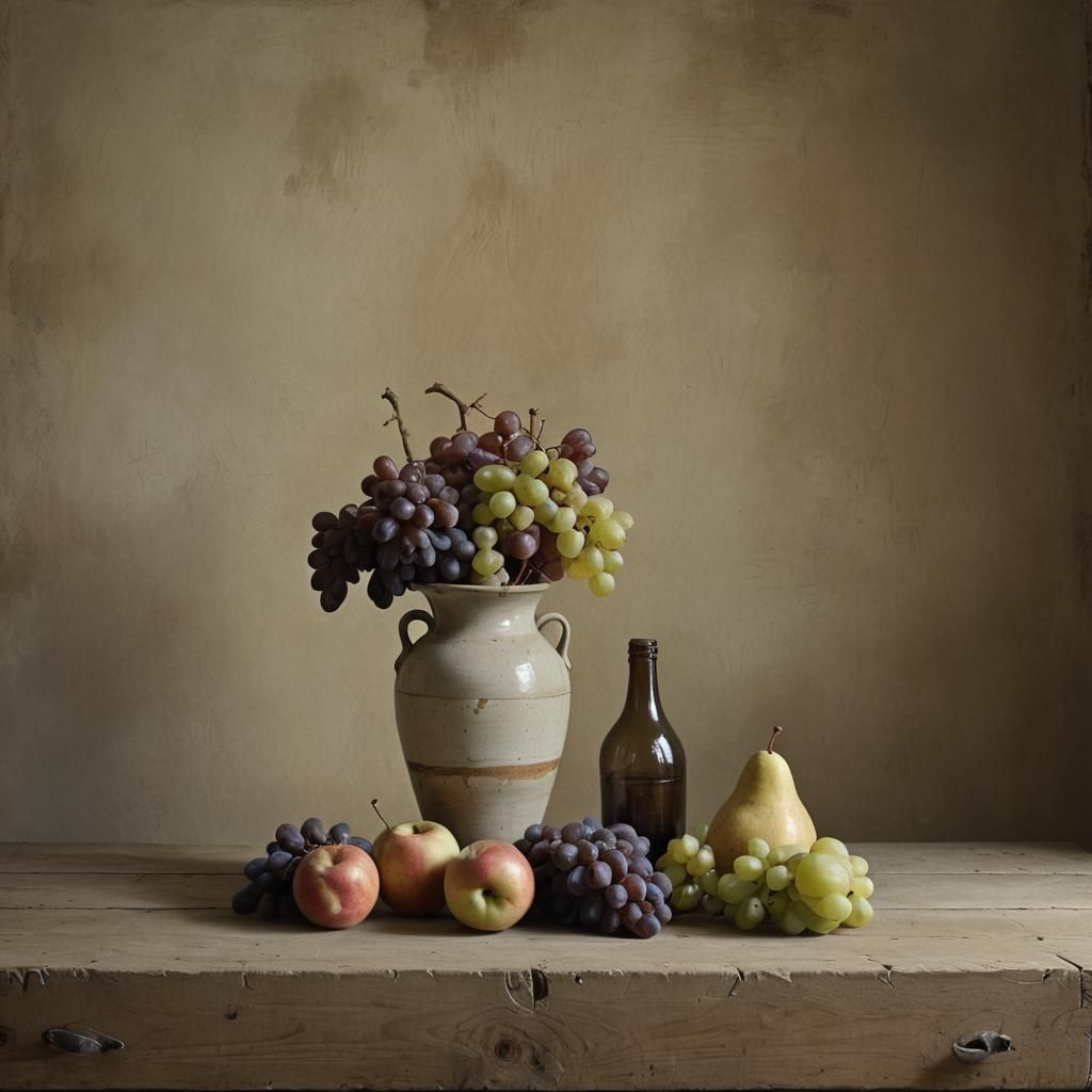 Still Life with Fruit in Neorealist Style