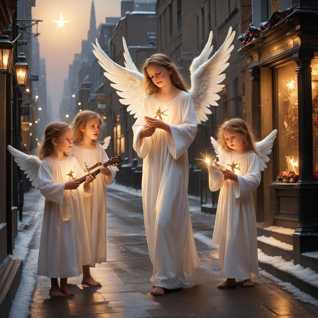 Christmas Eve Celebration with Angels and Children
