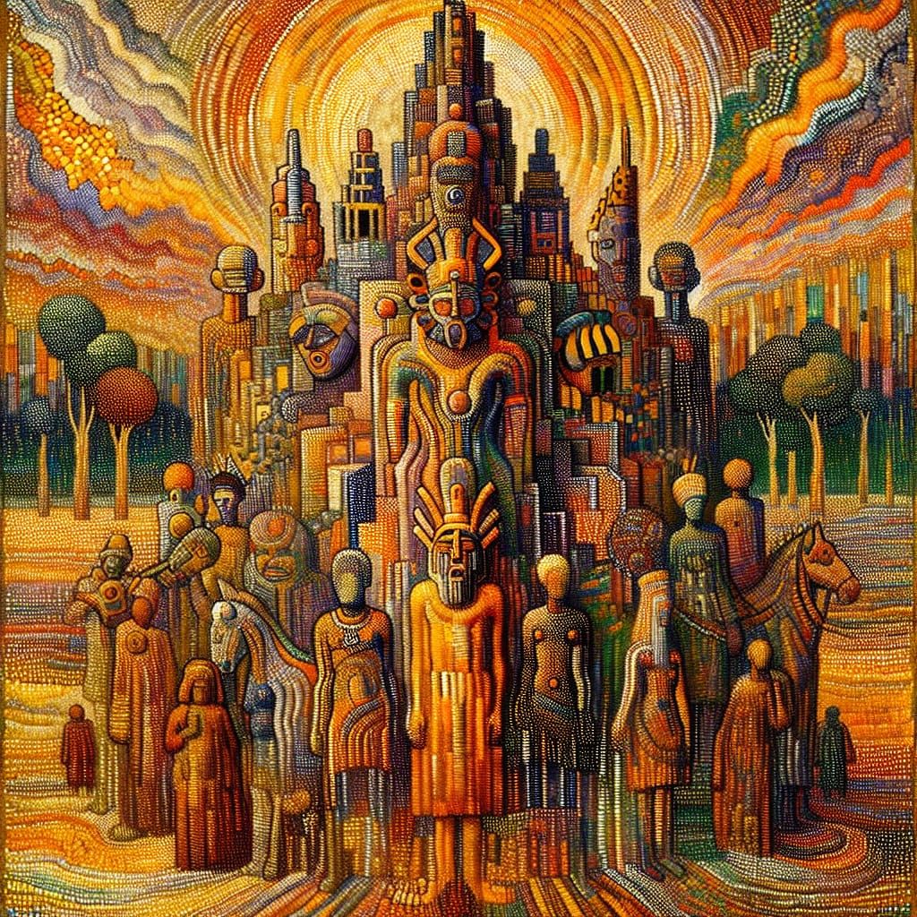 Dogon's gods, by Nash, Rousseau, Ravilious, Eyvind Earle, Se...