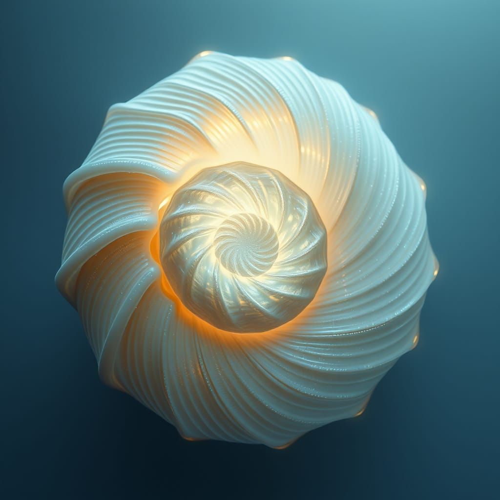 Dreamlike Seashell with Pearlescent Sheen