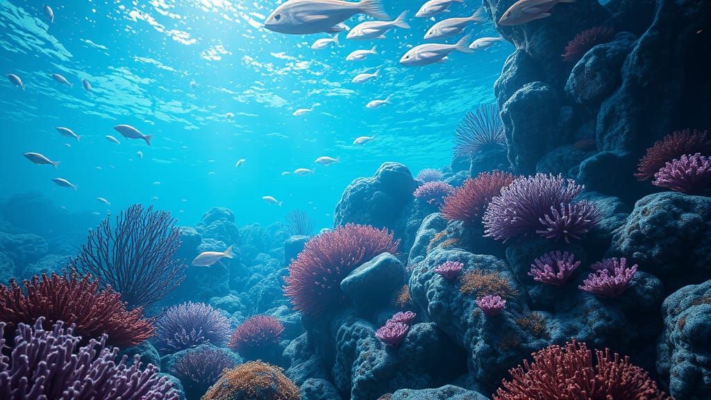 Futuristic Underwater Seascape in 3D
