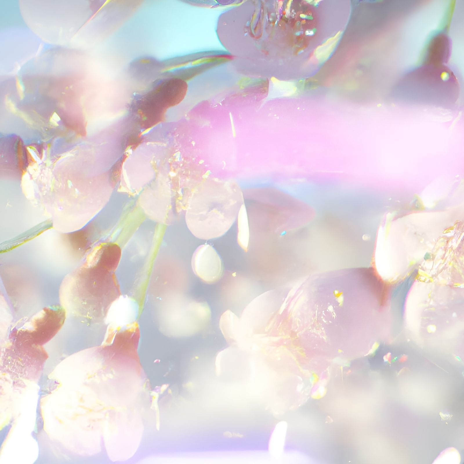 Opalescent Cherry Blossoms in 3D Render