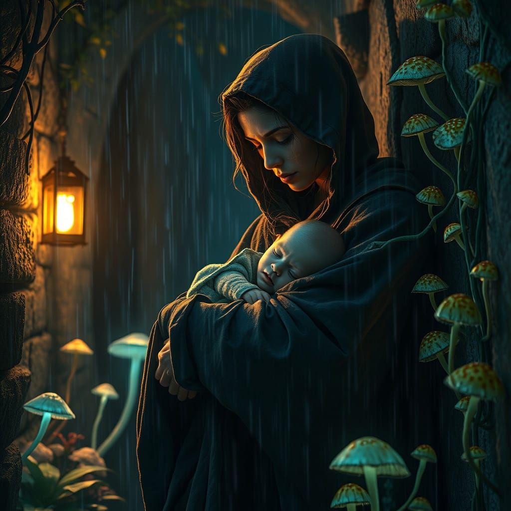 Motherly Love in a Mystical Medieval Alleyway