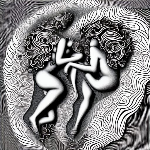 Abstract Centaurs in Greek Mythology Style