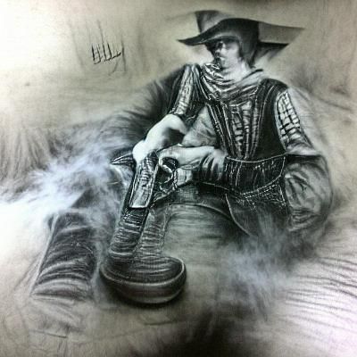 Billy the Kid: Hyperdetailed Charcoal Portrait