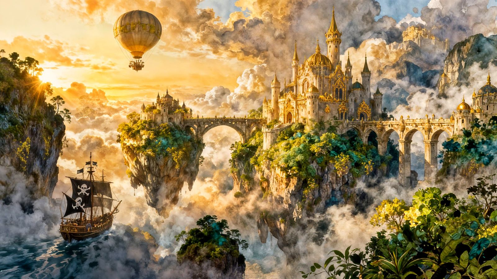 Majestic Castle Islands in Golden Hour Mist