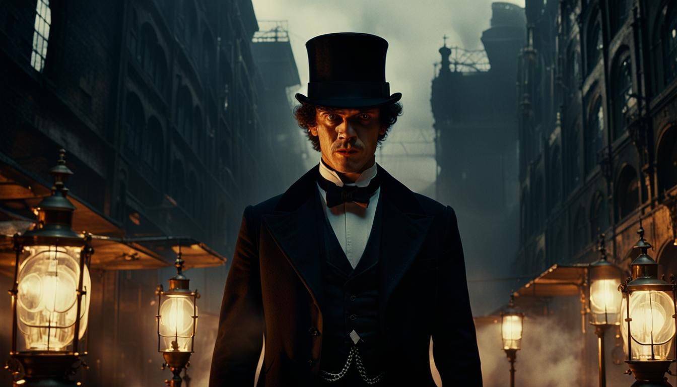 Dystopian Droog in Victorian Industrial Cityscape