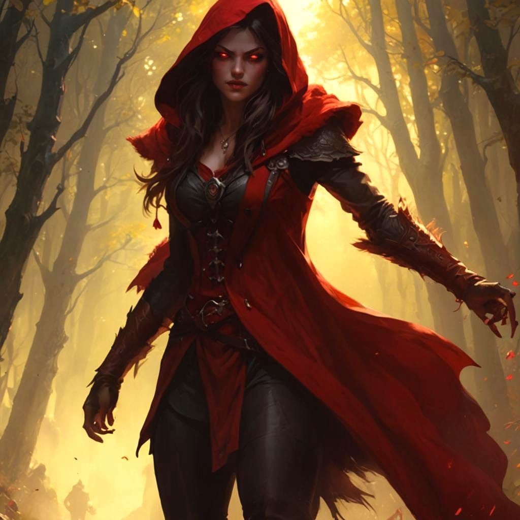 Fierce Lycan Maiden in Triadic Splendor