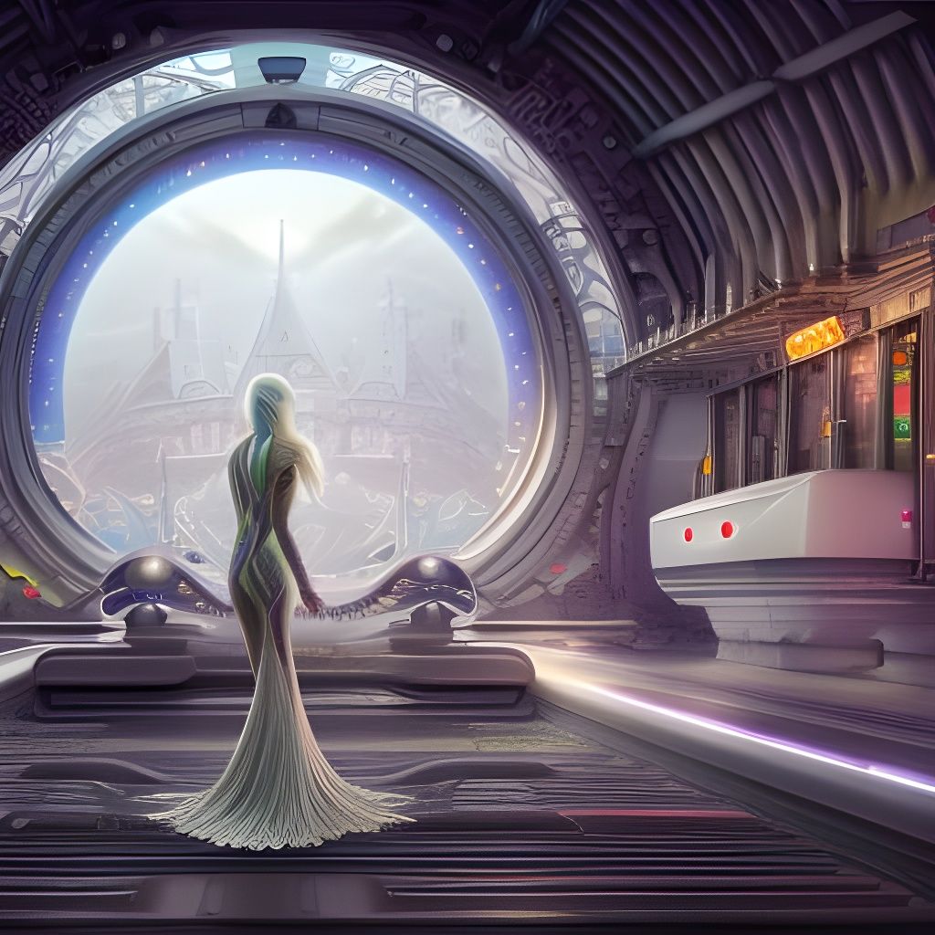 Ethereal Elf Train Station: A Sci-Fi Masterpiece