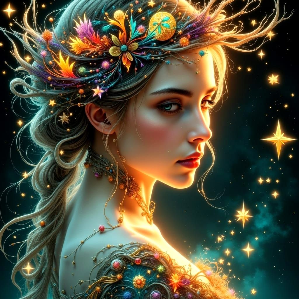 Soulful Portrait in Vibrant Triadic Colors, Inspired by Art ...