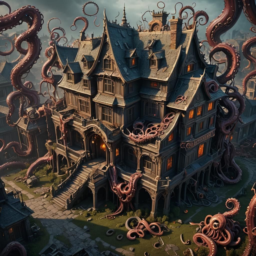 Ominous House Torn Apart by Tentacles: House of Chaos