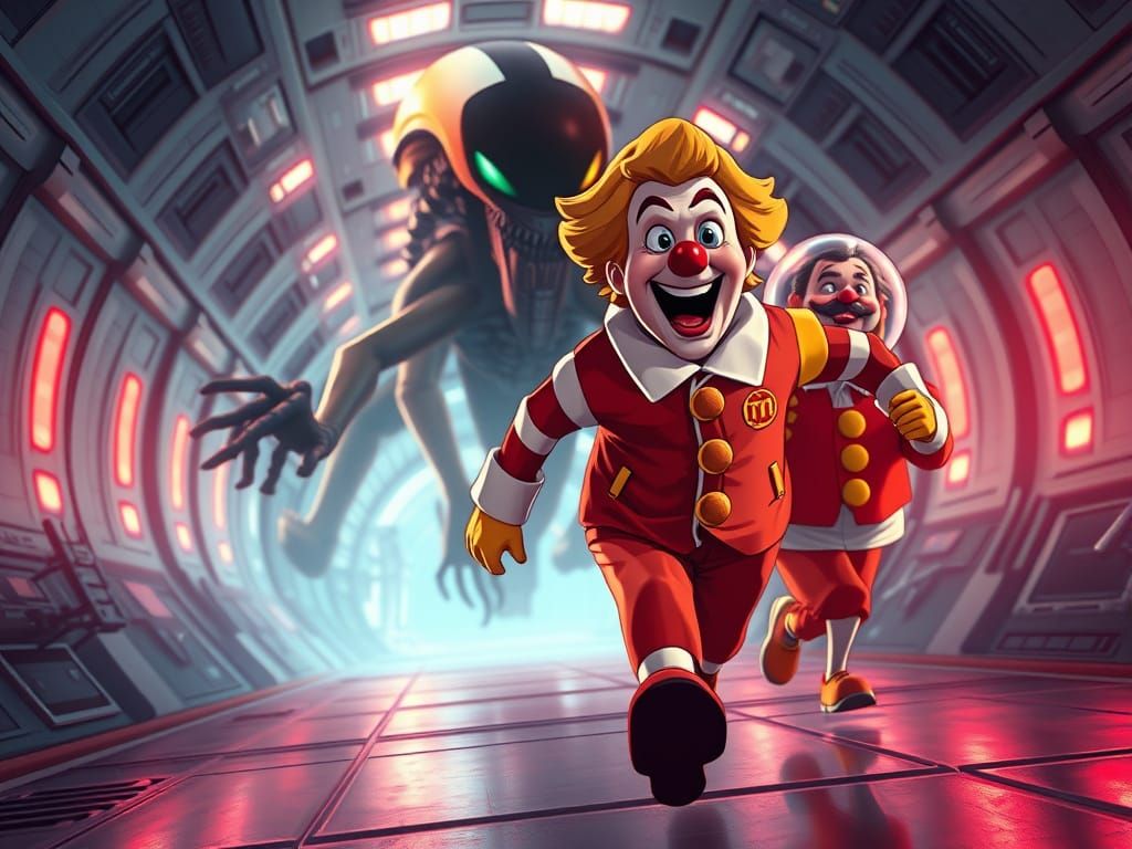 McDonalds & Burger King Flee Xenomorph on Spaceship