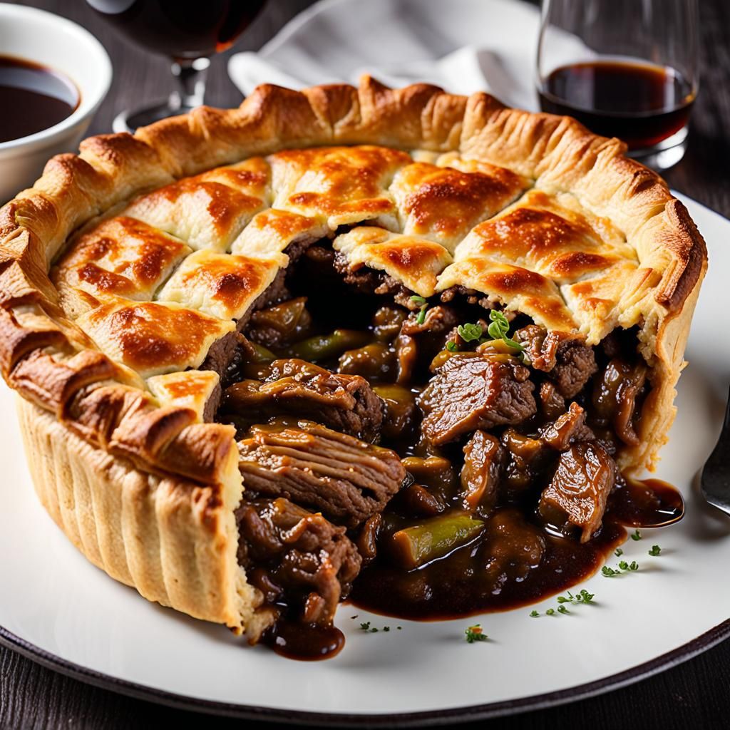 Scrumptious Steak and Ale Pie with Golden Crust