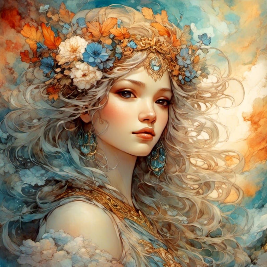 Summer Goddess in a Magical Fantasy Painting
