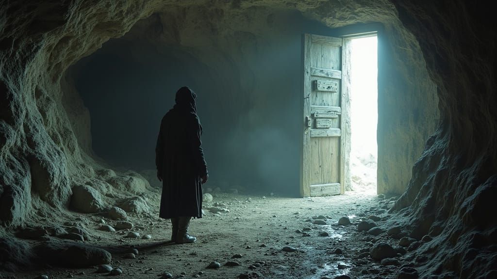 Wanderer and the Mountain Cave Portal