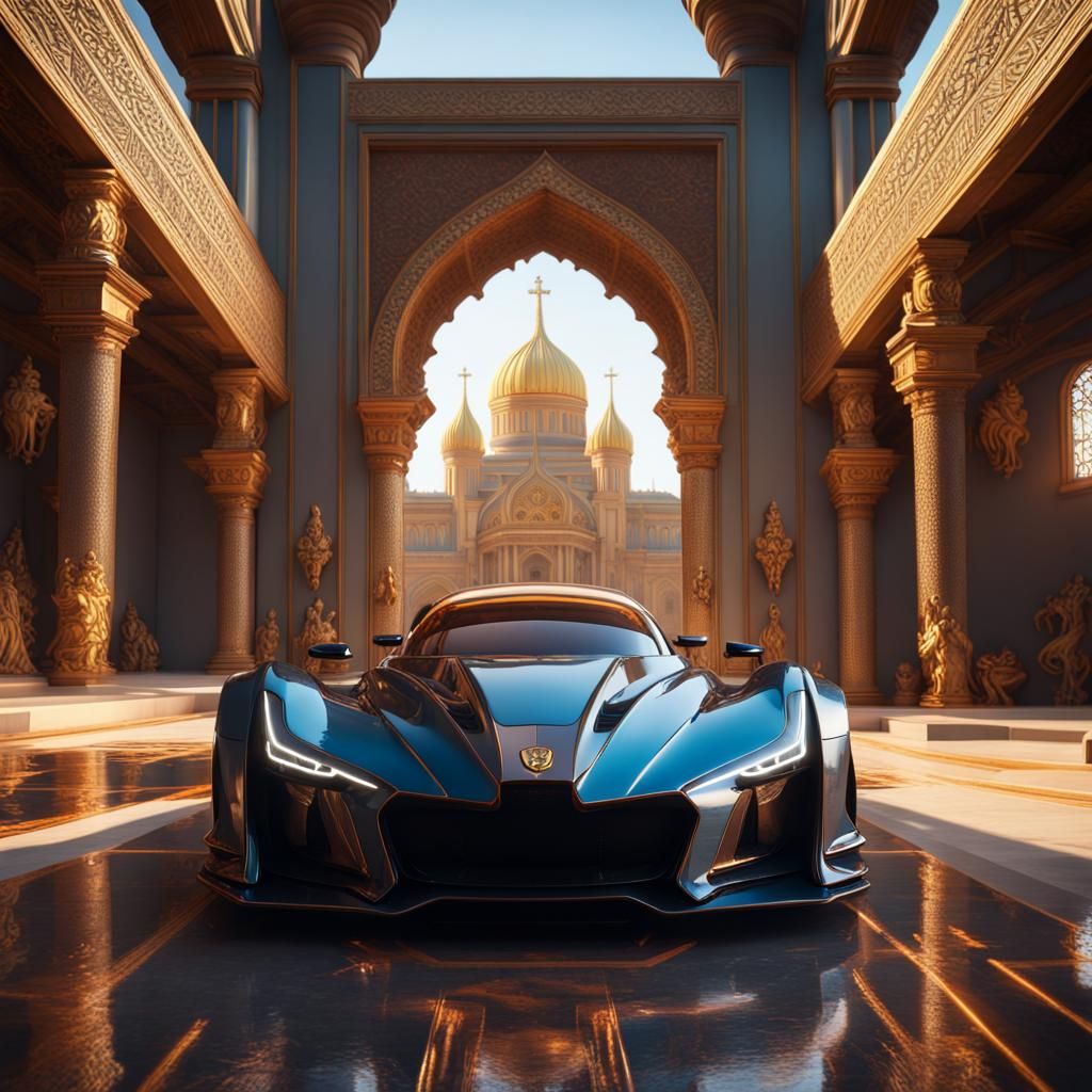 Lion of Judah Hypercar: Detailed Matte Painting