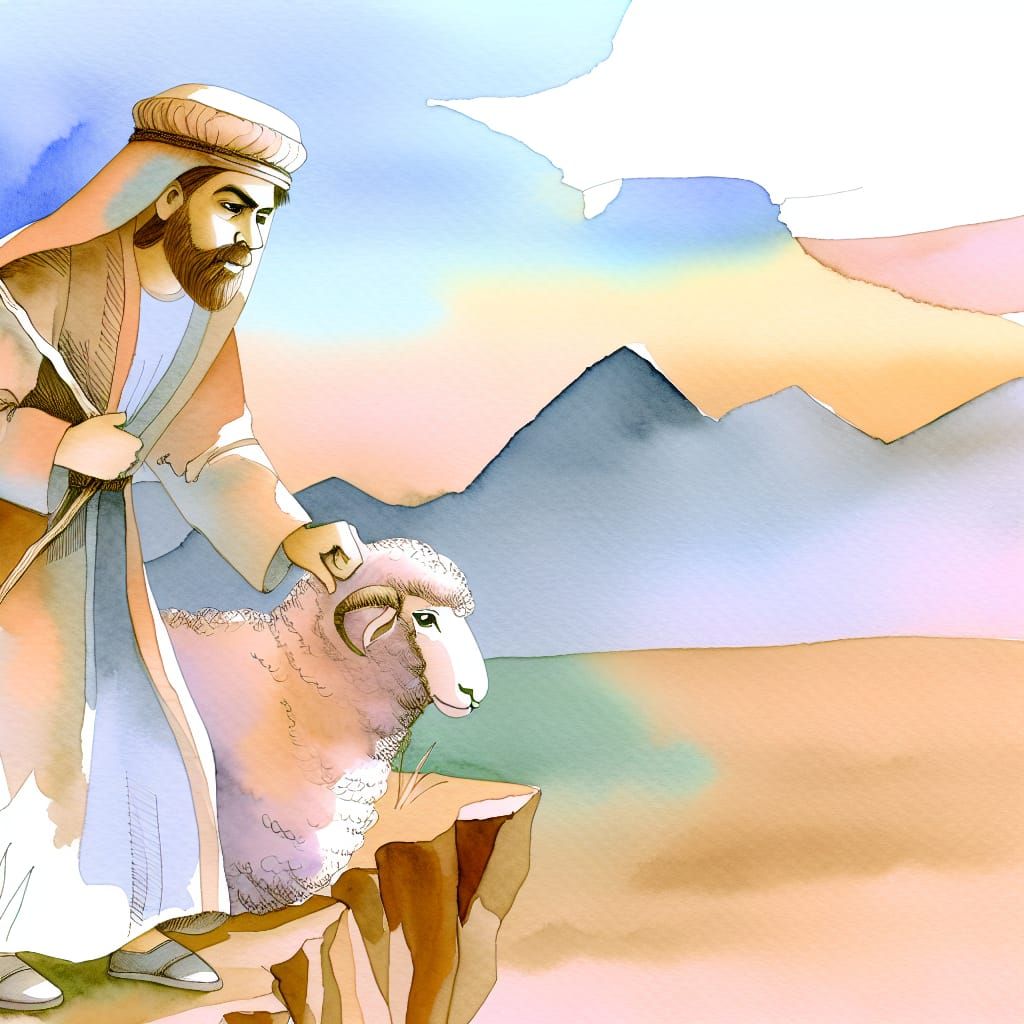 The shepherd Saving His Sheep