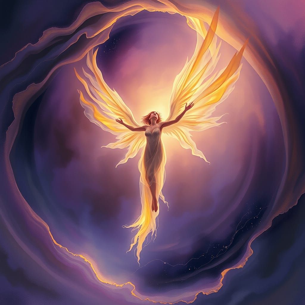 Ethereal Ghost in Dreamlike Art Nouveau Vortex