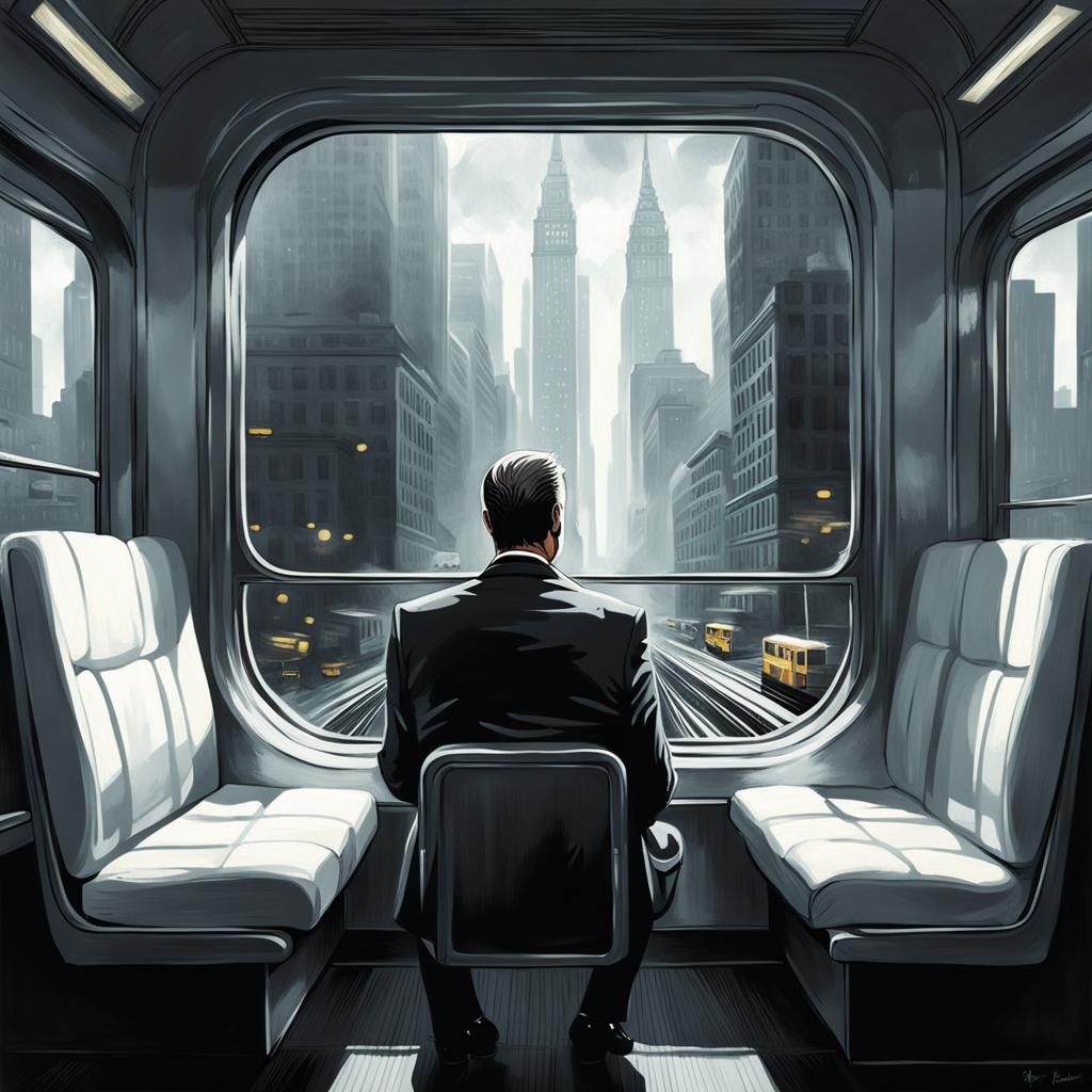 Sinister City Train View in Rutkowski Style
