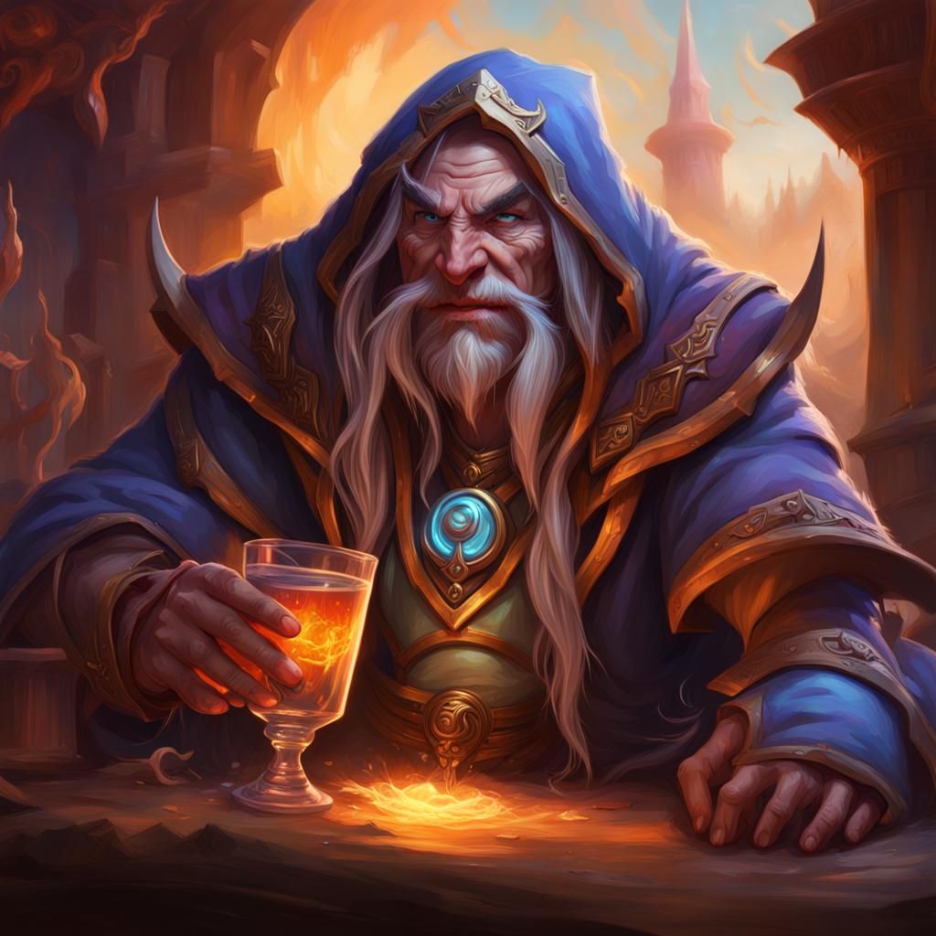 Drunk Mage in World of Warcraft Style