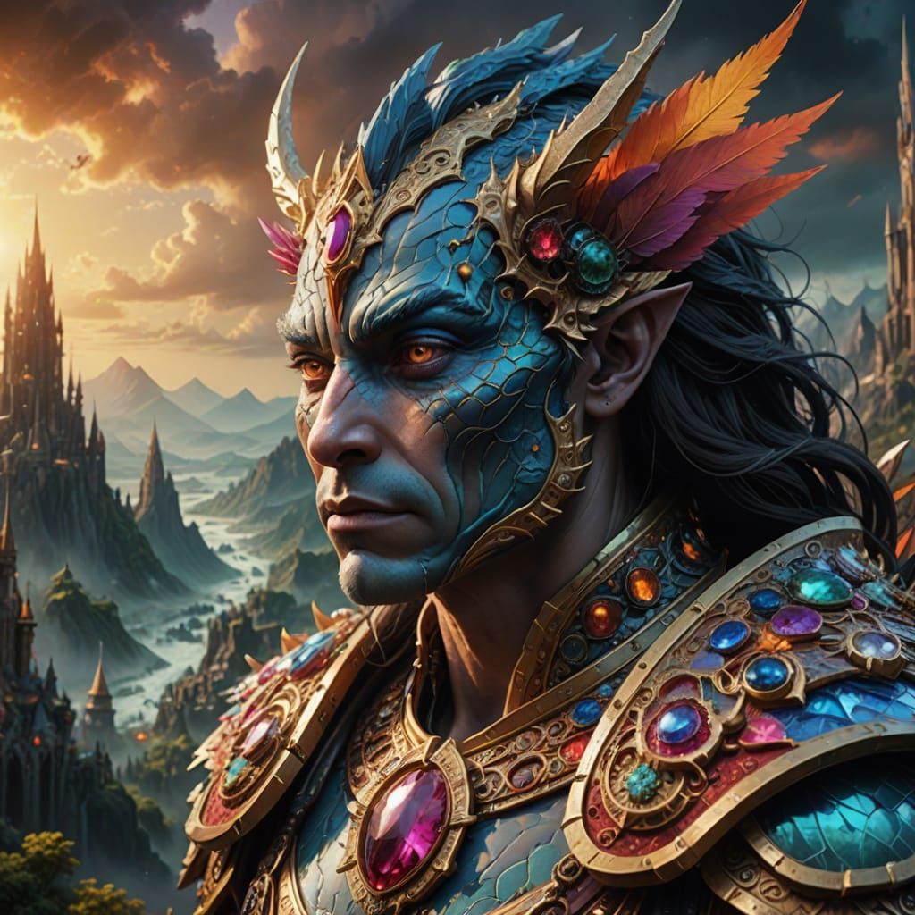 Whimsical Fantasy Portrait in Hyperrealistic Digital Art