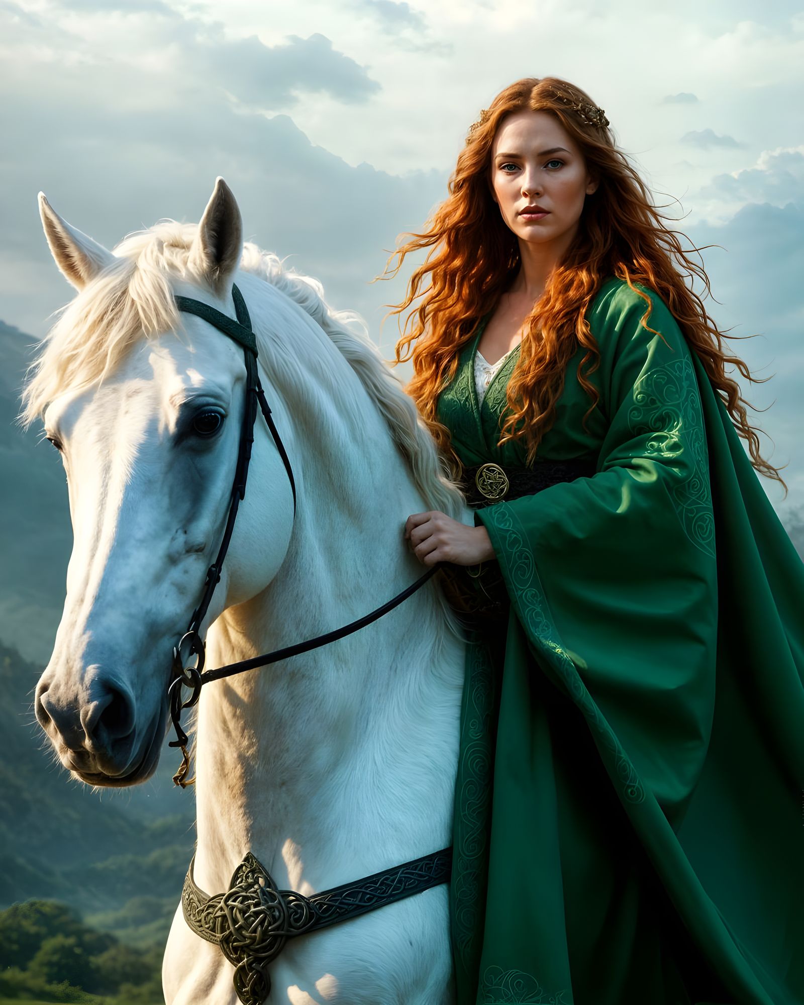 Rhiannon, goddess of love, beauty, and the Otherworld