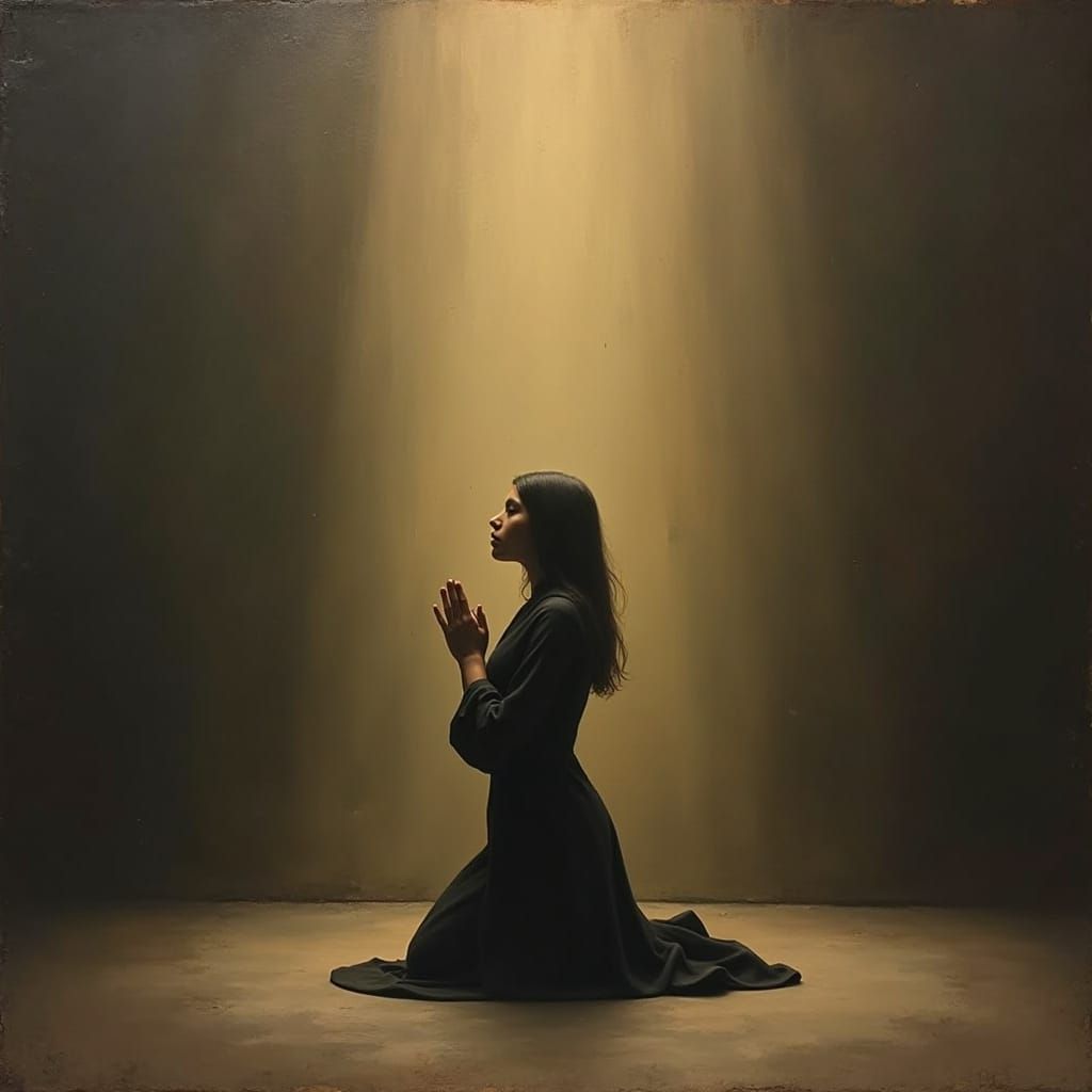 Serenity in Islamic Devotion: A Gentle Prayer in Muted Earth...