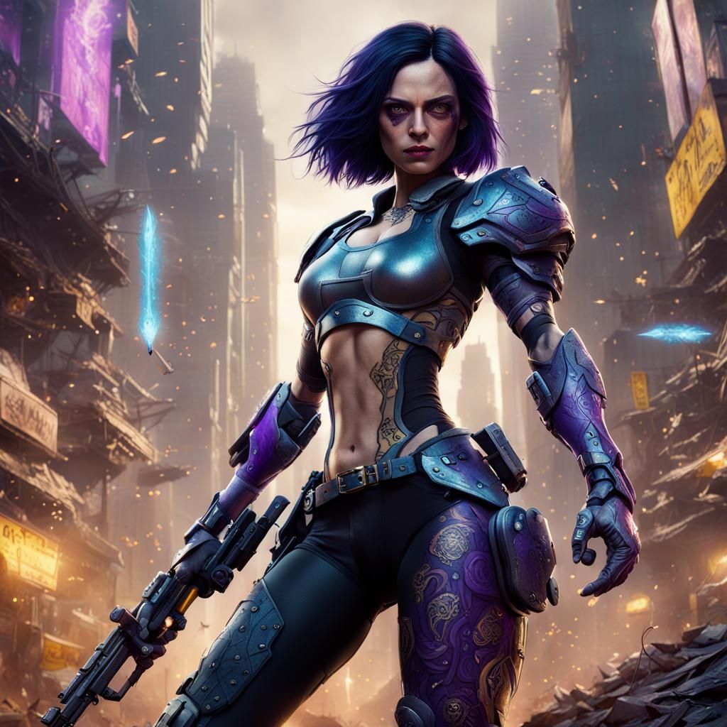 Hyperdetailed Alita Battle Angel Combat Art